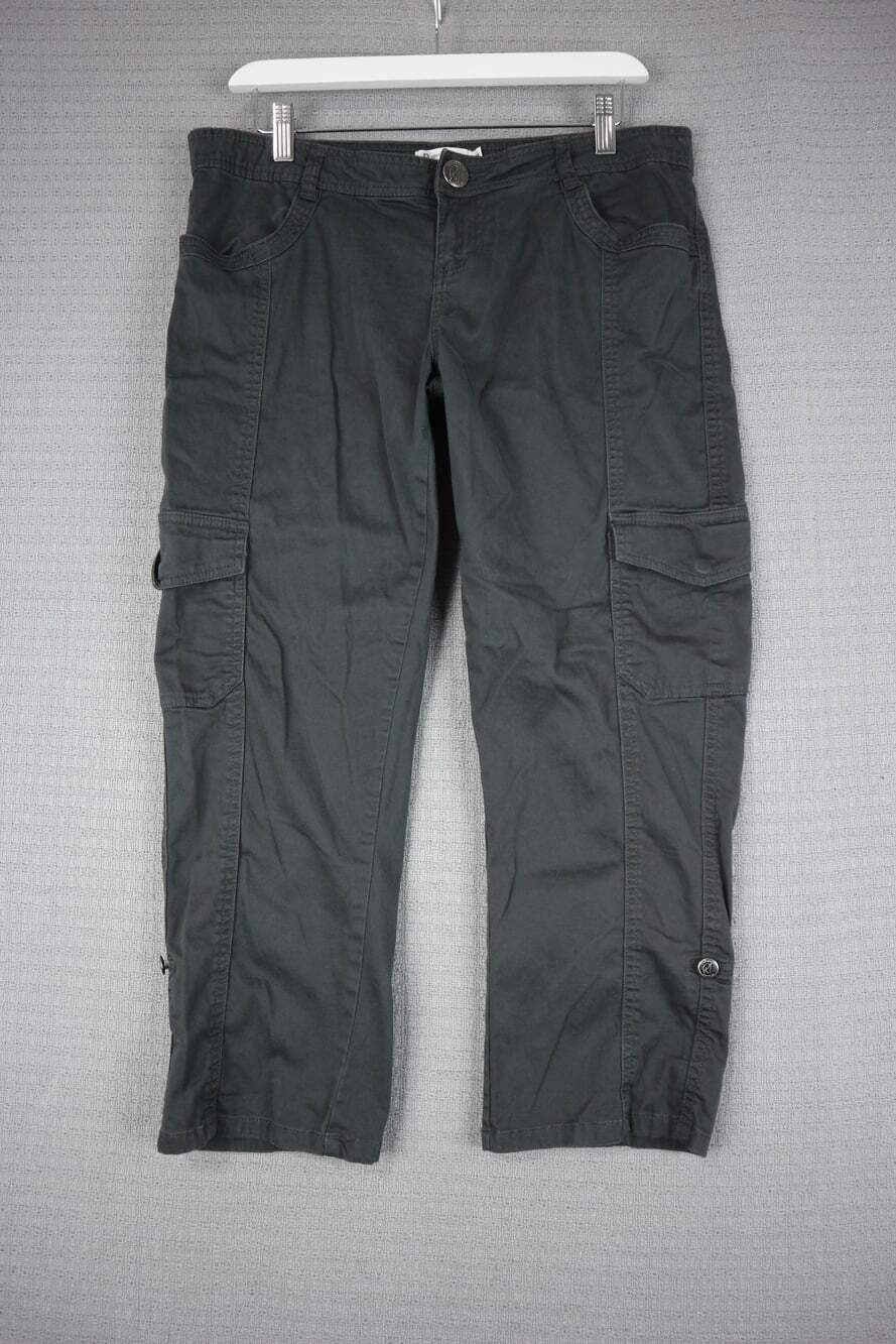 Revolution by Ricki's Womens 10 Vintage Y2K Style Capri Cropped Pants Cargo Pock